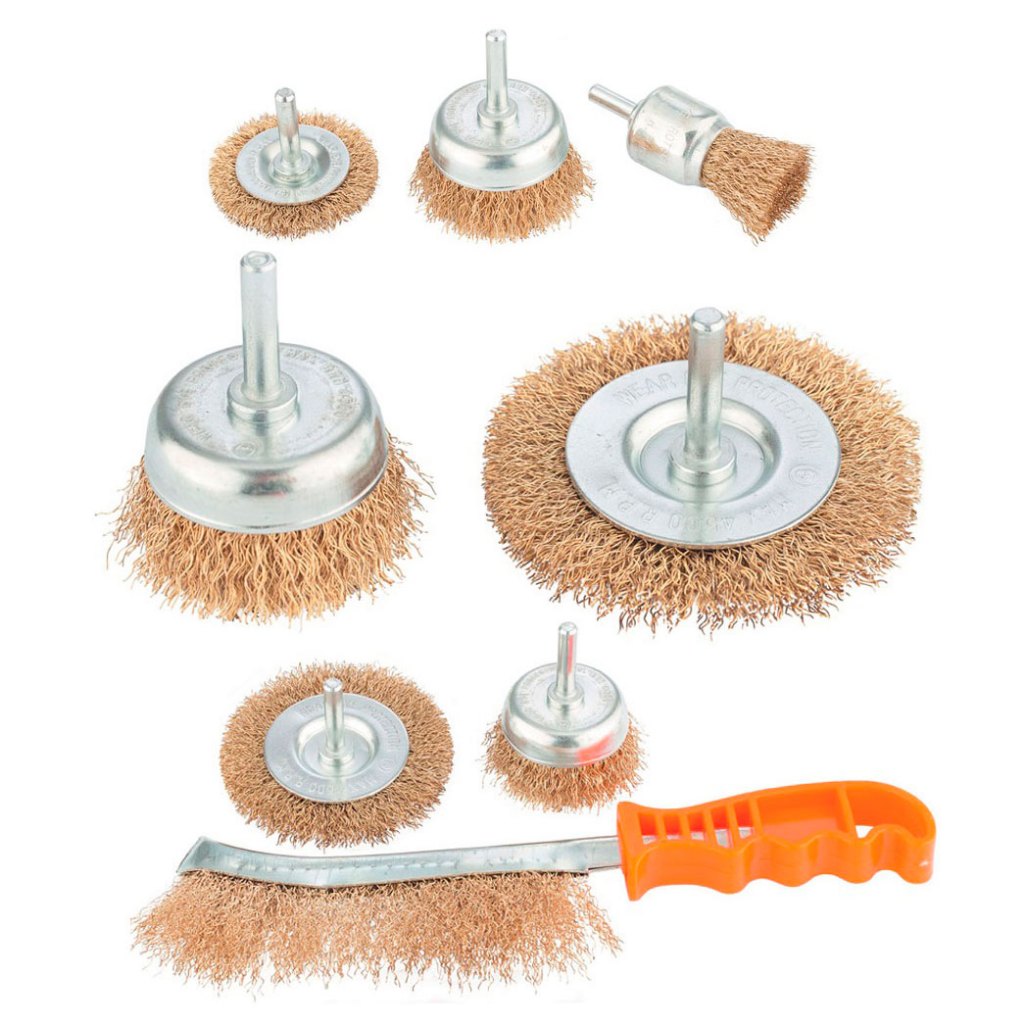 Jogo Escova Aço P/ Furadeira Circular Copo e Pincel Raspagem e Limpeza