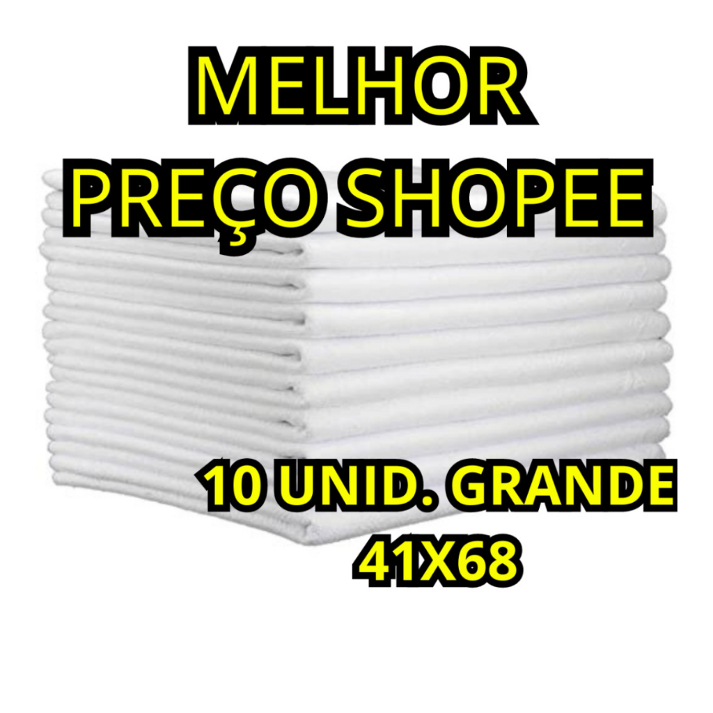 Kit Pano de Prato Grande Liso com Bainha 100% Algodão 40x68 - 10 Peças