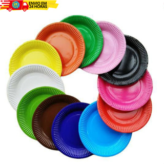 Prato Descartável Varias Cores Festa Halloween Reveillon 15cm 10 unidades em Oferta na Shopee