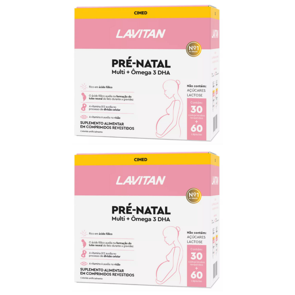 Kit 2x Lavitan Pré-natal Multivitamínico + Ômega 3 - 90 Cps