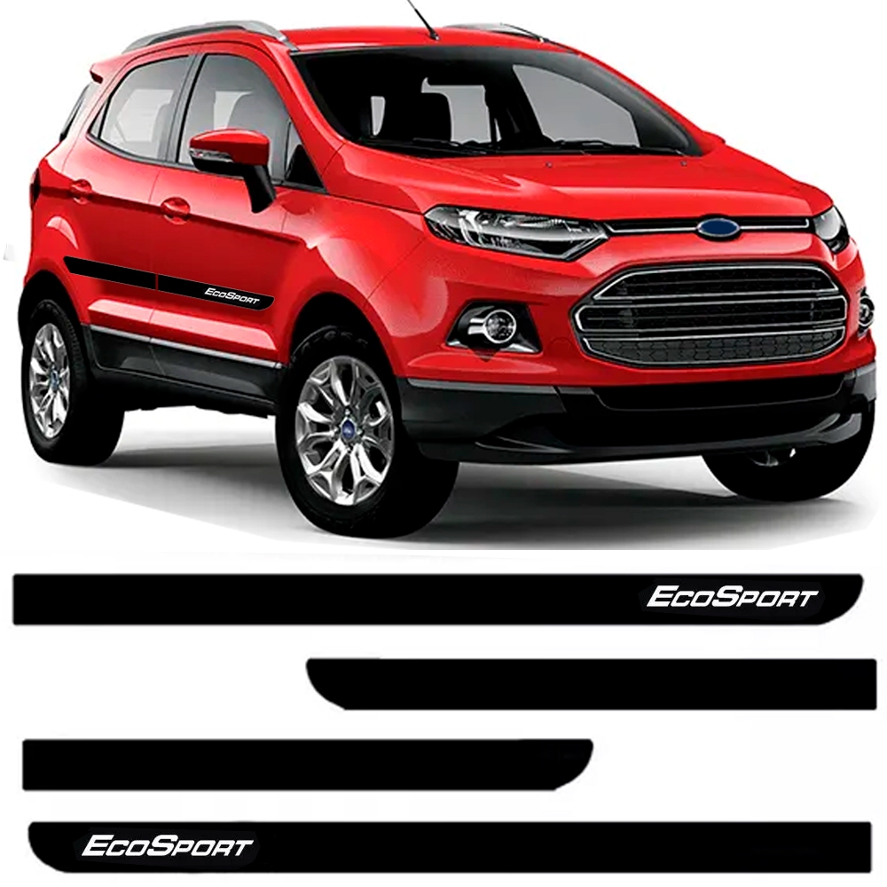 Friso Lateral Porta Ecosport Borrachão Preto Todos Os Anos em Oferta na Shopee