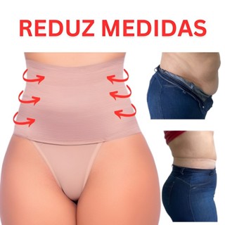 Calcinha Cinta Modeladora Reduz Medida Cintura Alta Compressão - Cinta18 em Oferta na Shopee