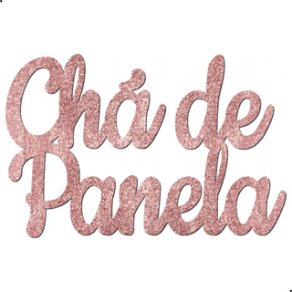 Letreiro MDF Chá de Panela 40cm Rose Glitter Aplique Frase Painel Decorativo Festa Aniversario Decoração em Oferta na Shopee