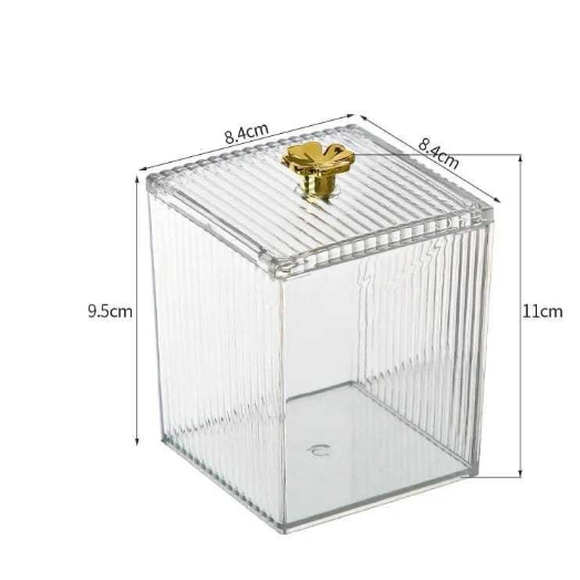 1 Porta Algodão Cotonete Multiuso Organizador Com Tampa  HS55706