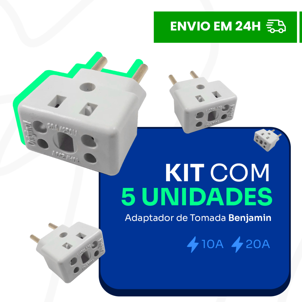 Adaptador BOB 10A - 20A Tomada Alta Potencia Secador Chapinha Forno Ferro