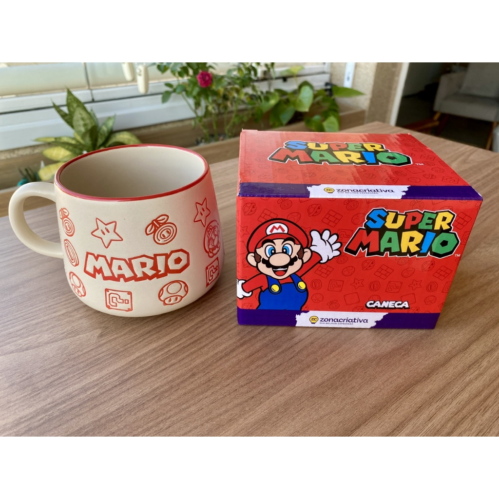 Caneca Gamer Super Mario Presente Criativo Grande Produto Oficial Nintendo