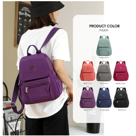 Mochila Feminina Nylon Impermeável Média Leve Casual Viagem Passeio Escolar Antifurto Ref: 8866