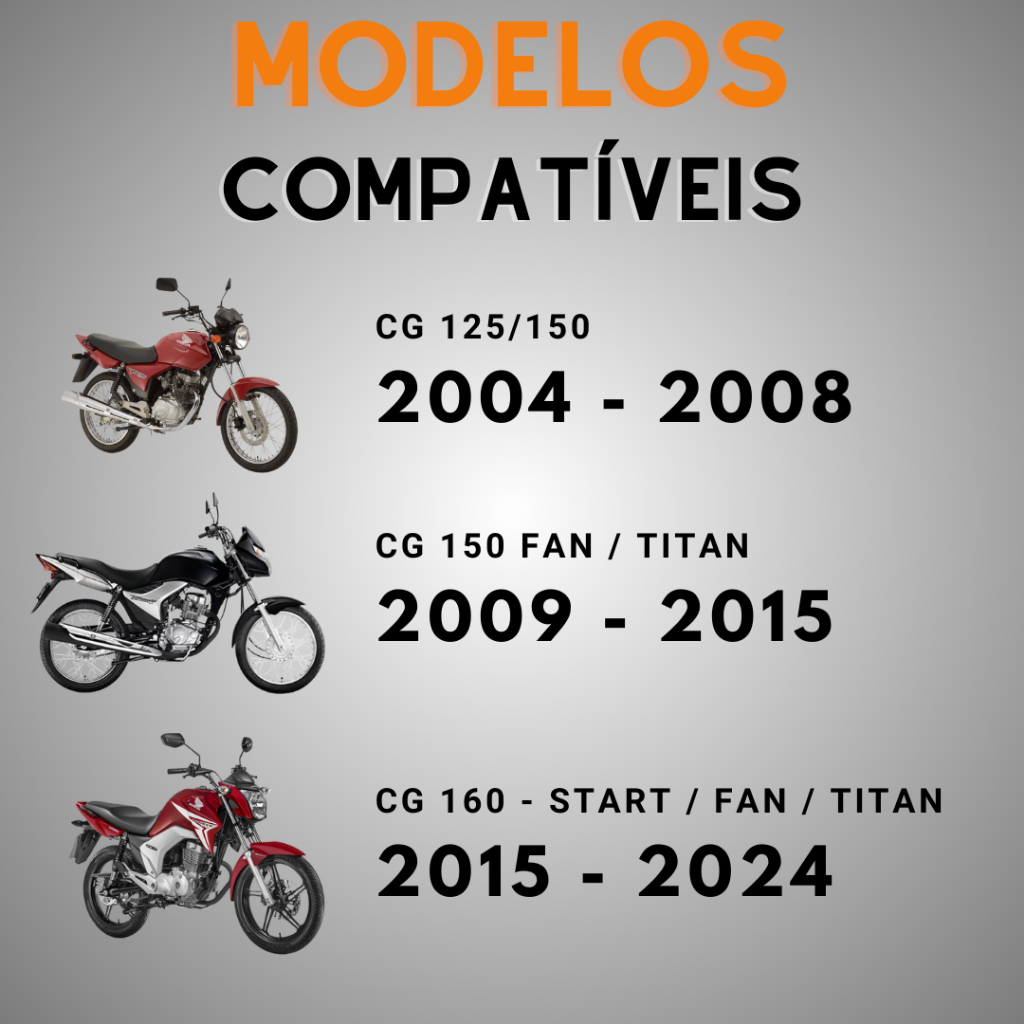 Cadeado Mesa do Guidão CG 150/160 Titan Fan Start 2004 - 2024 Cromado ou Preto