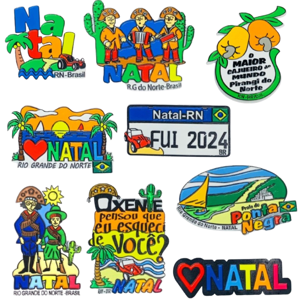 Imãs de Geladeira Emborrachados - Rio Grande do Norte (Natal e Pipa)