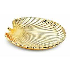Centro De Mesa Folha Dourado Em Ceramica Folha Bandeja Decoração Cozinha Elegante Casa Decorativa