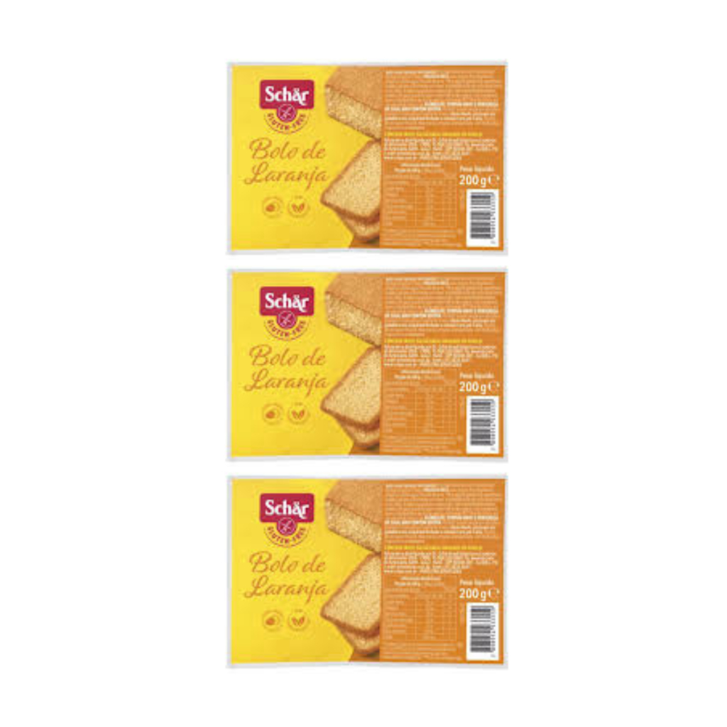 Kit 3 Bolos de Laranja Sem Glúten e Lactose 200g Schar