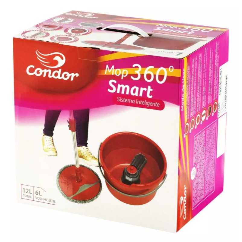Mop Giratório 360 Smart com Balde e Refil 12 litros Condor