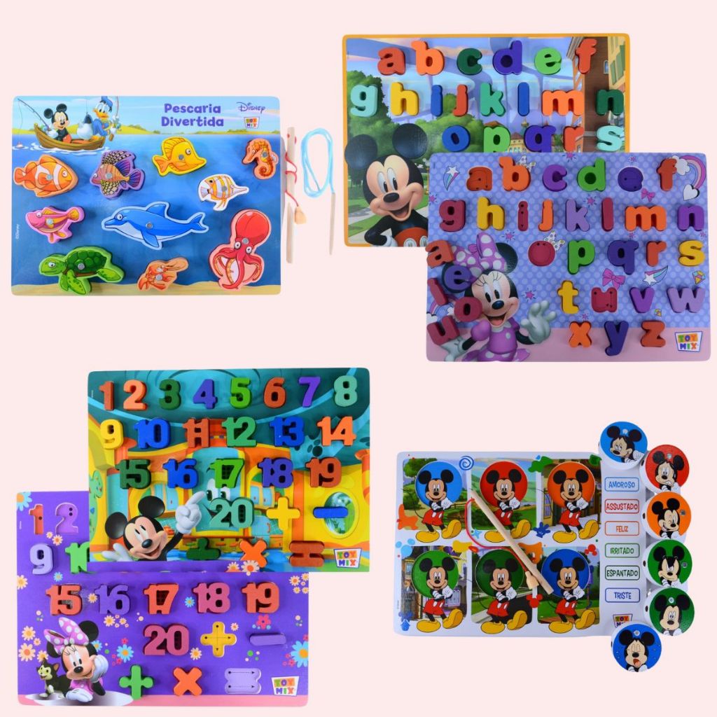 Tabuleiros Educativo Pedagógico Disney Mickey e Minnie Tabuleiro Brinquedos Pedagógico MDF em Oferta na Shopee