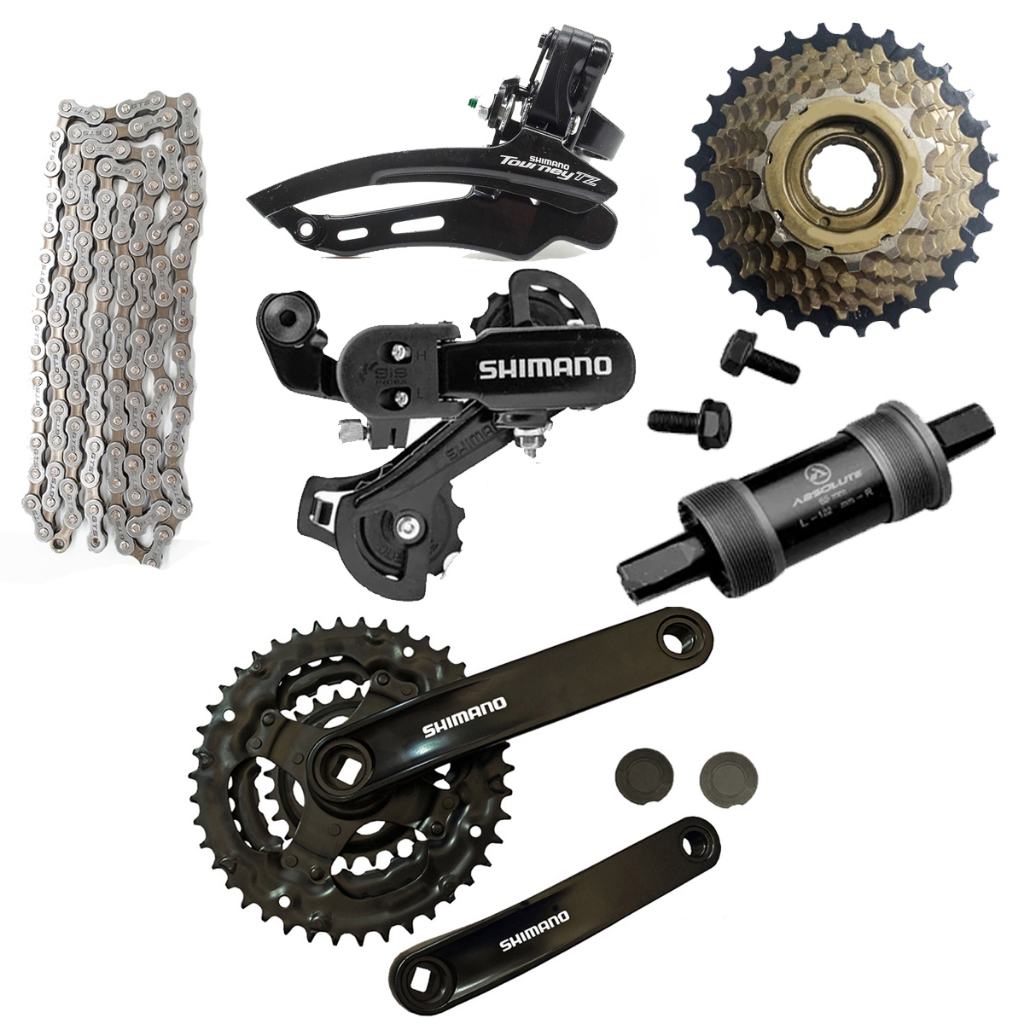Kit Relação Pedivela+cambios Shimano+corrente+catraca Mtb em Oferta na Shopee