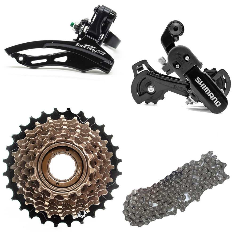 Kit Relação Pedivela+cambios Shimano+corrente+catraca Mtb