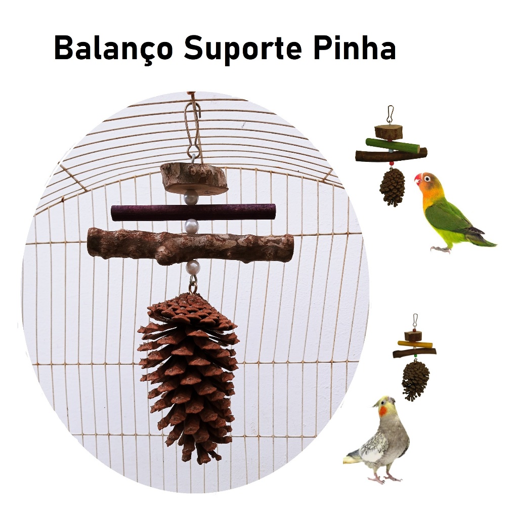 Brinquedo Para Calopsita Balanço Poleiro Agapornis Periquitos Ring Neck Suporte de Pinha para Gaiola Viveiro de Pássaros