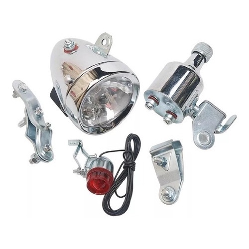 Farol dinamo bicicleta vintage iluminação bike retro monark caloi barra circular padrão segurança 12 volts