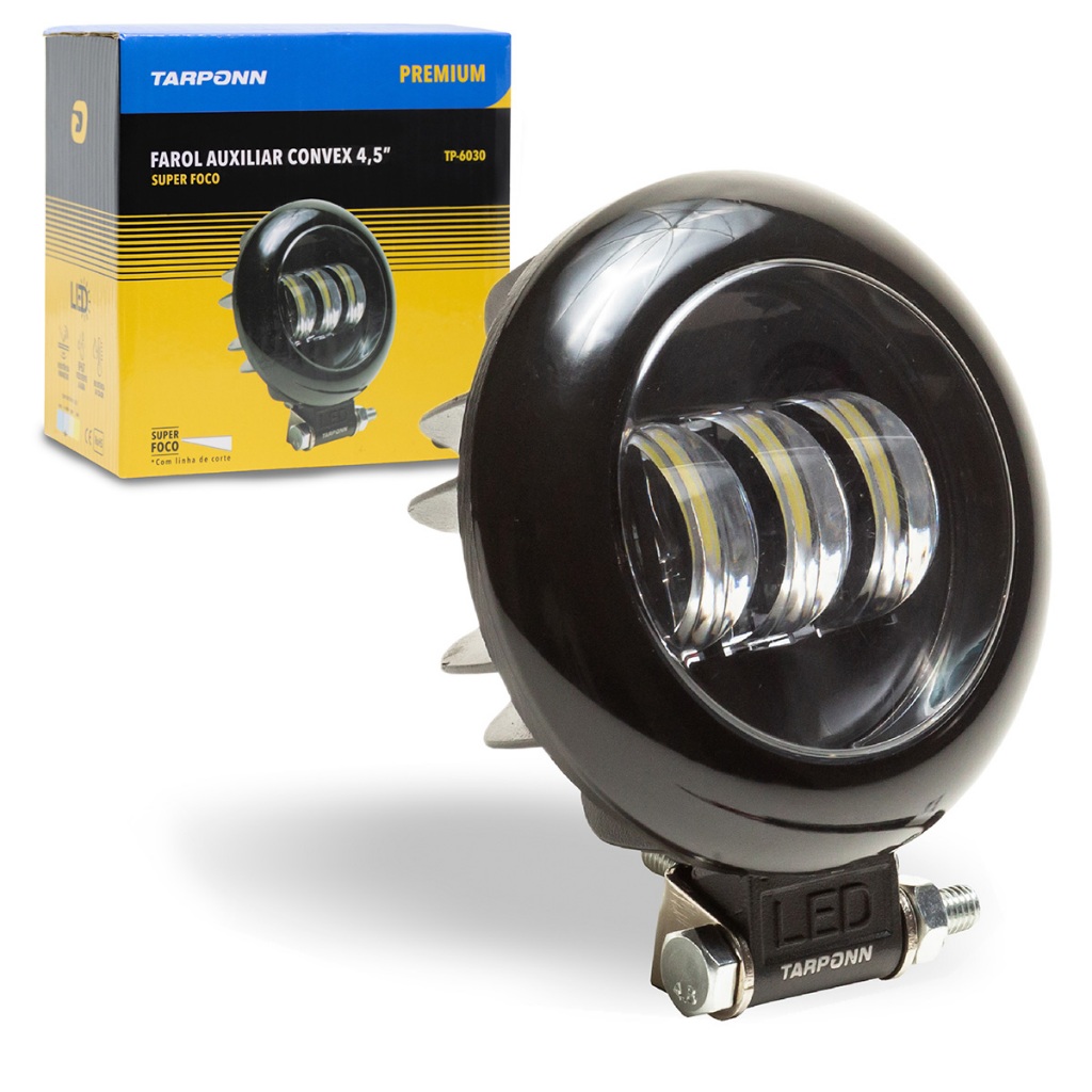 Farol Auxiliar Milha Led 9v/36v Redondo 6000k Off Road Premium em Oferta na Shopee