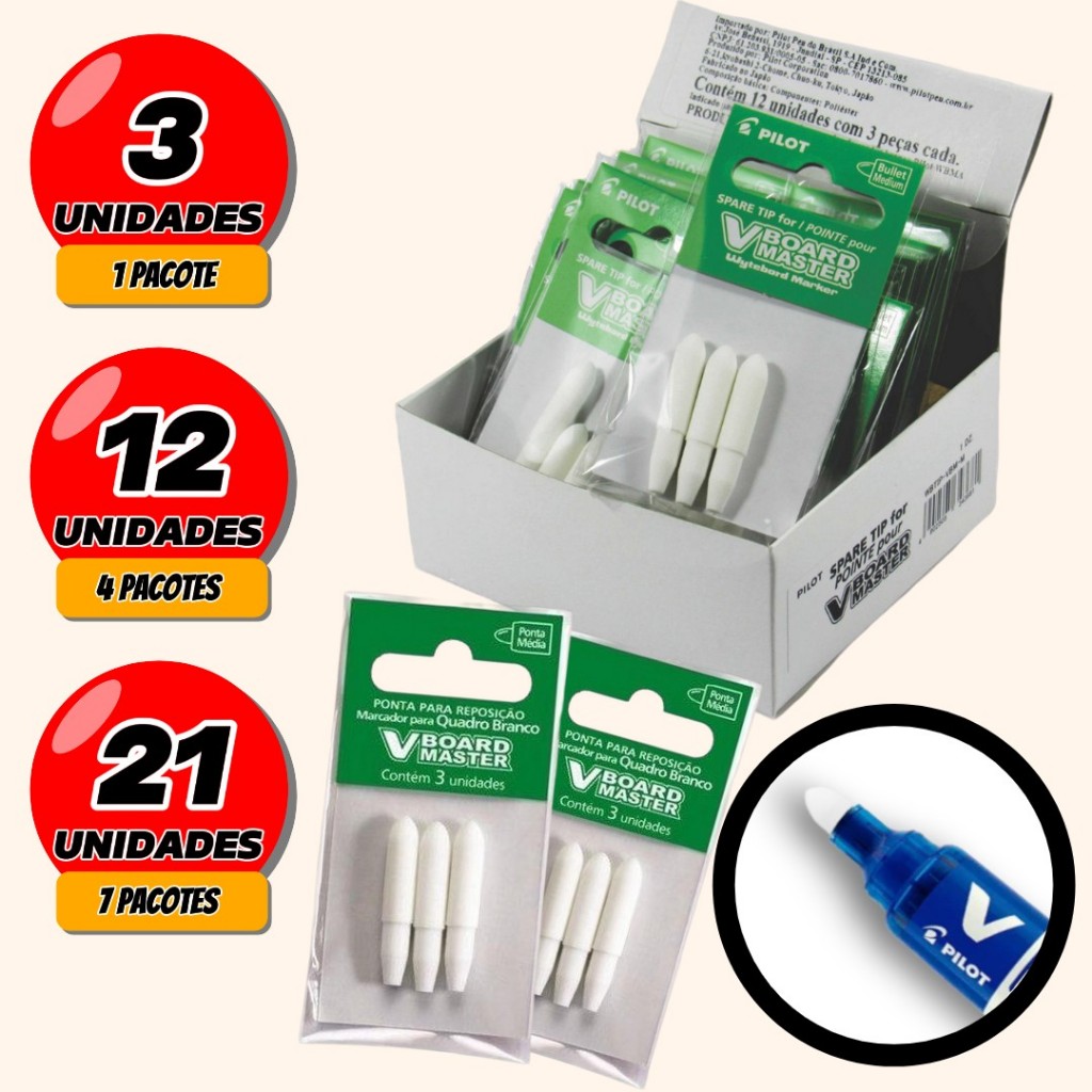 Ponta Para Marcador de Quadro Branco Repositor Board Master Pilot 3 uni em Oferta na Shopee