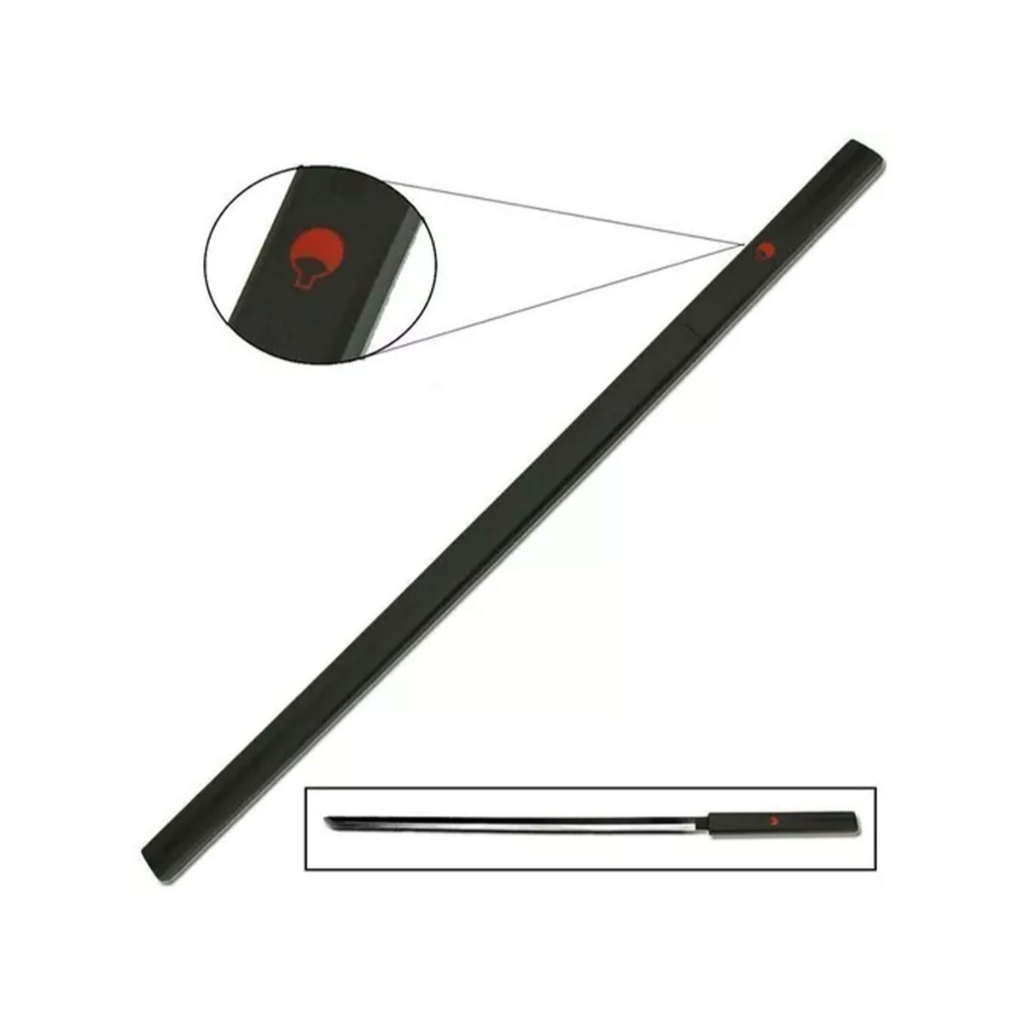 Espada Naruto Shippuden Katana Sasuke Uchiha Bainha V2 Lamina de Bambu Cosplay Decoração