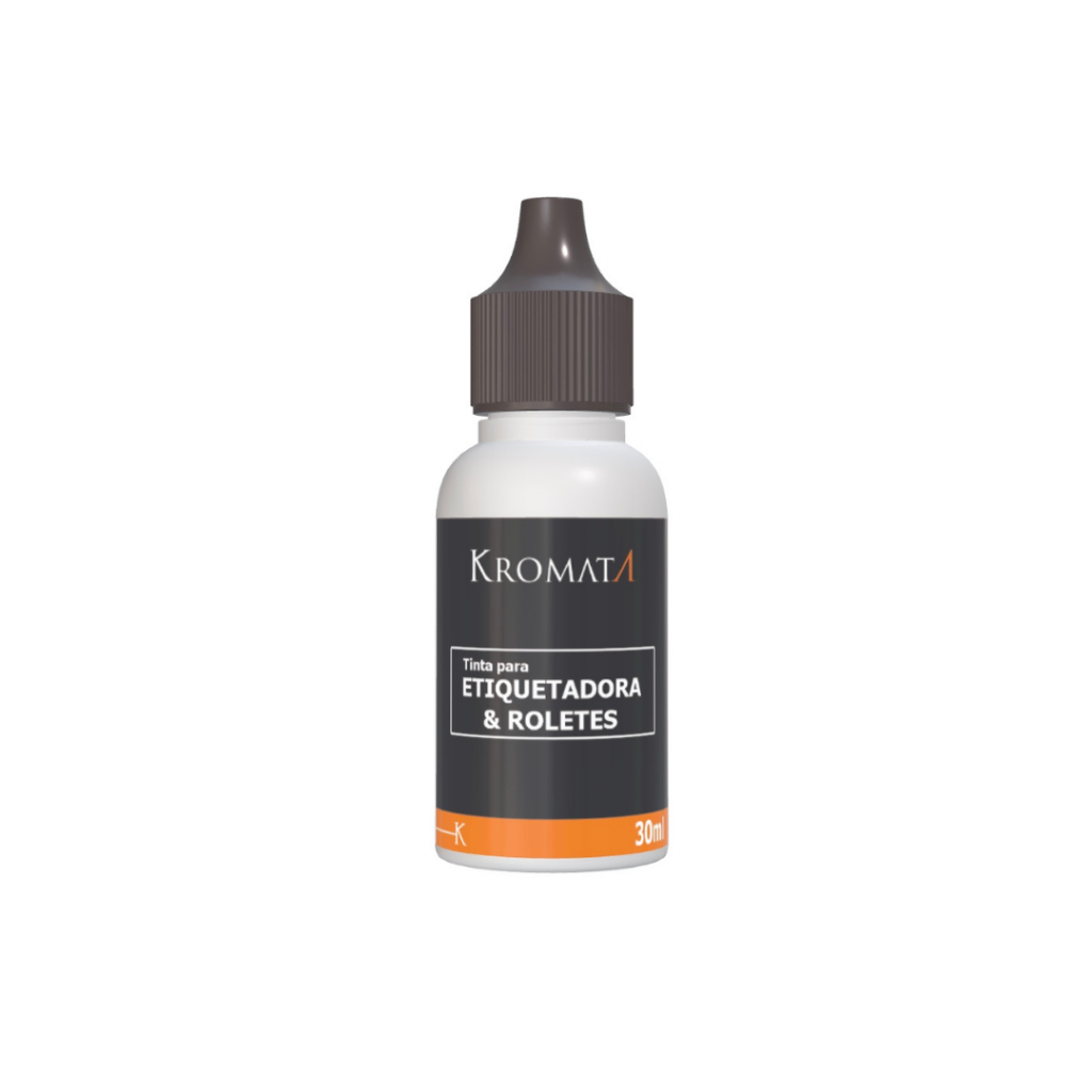 Tinta para Etiquetadora e Roletes 30ml - Kromata, tinta para roletes e etiquetadora