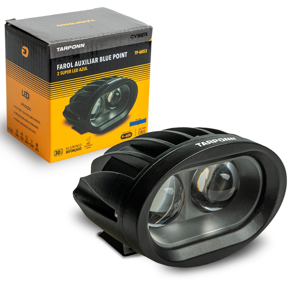 Farol Auxiliar Blue Point 2 Super Leds Azuis Spot Segurança Empilhadeira - Tarponn em Oferta na Shopee