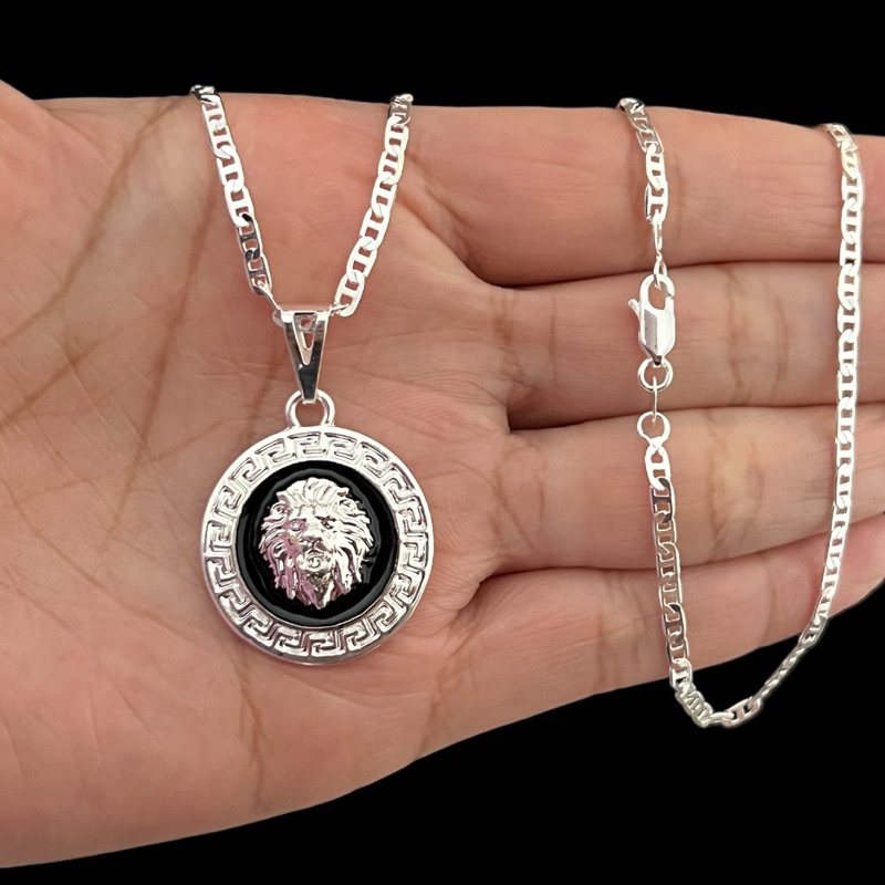 Corrente Cordão Piastrini Prata 925 + Pingente Leao de juda Banhado em Oferta na Shopee