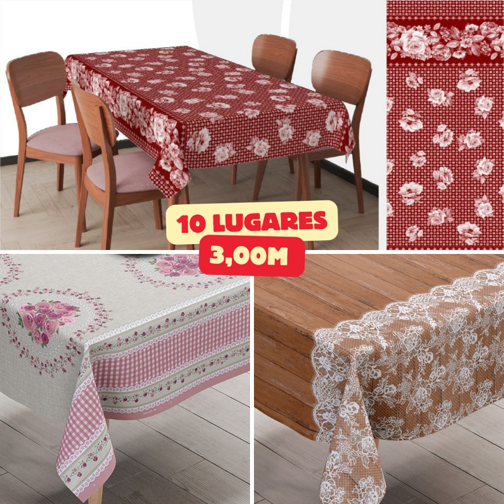 Toalha Plástica de Mesa Térmica 10 lugares / 3,00m x 1,40m em Oferta na Shopee
