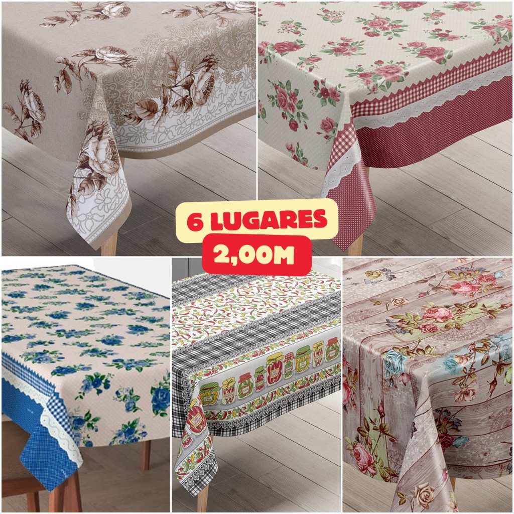 Toalha Plástica de Mesa Térmica 6 lugares / 2,00m x 1,40m