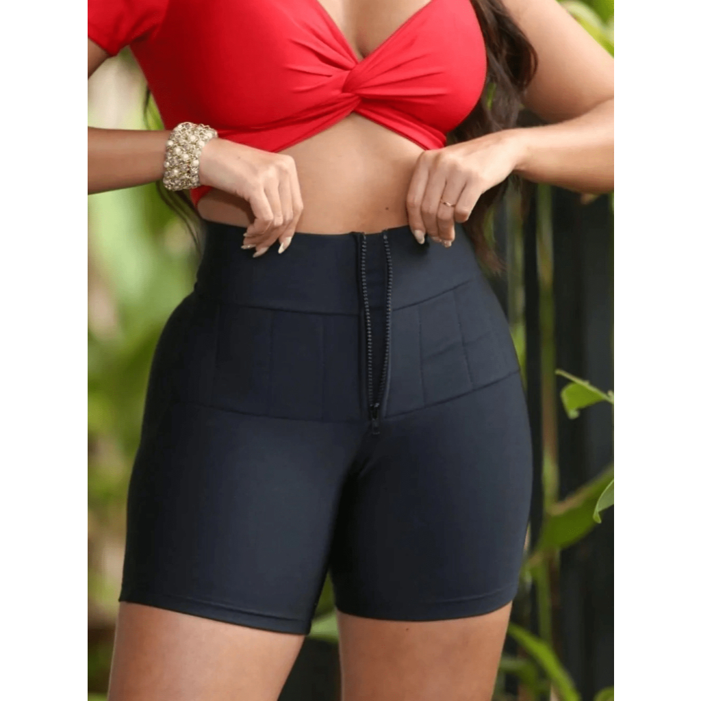 SHORT LIPO FEMININO MINI SUPLEX POWER MODINHA CINTURA ALTA  Zero Barriga Empina Seca Barriga Chapa