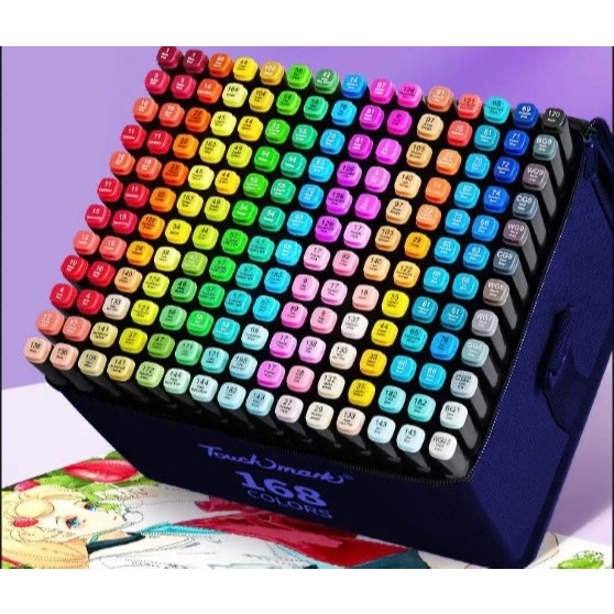 120/168/204 Marcador colorido à base de óleo de ponta dupla TOUCH montagem de arte estudantil em Oferta na Shopee