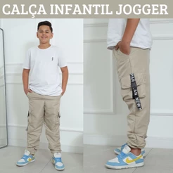 Calça Jogger Tactel Infantil Masculino Para Meninos 4 Bolsos Calça Bomber Cargo Hip Hop Tamanho 4 6 8 10 12 14 Infantil