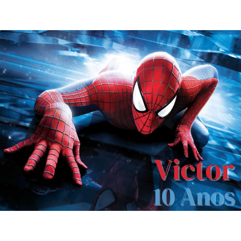 Painel de festa em mdf Homem Aranha - Medida 60x40cm - Quadro decorativo - Herói - Personalizado