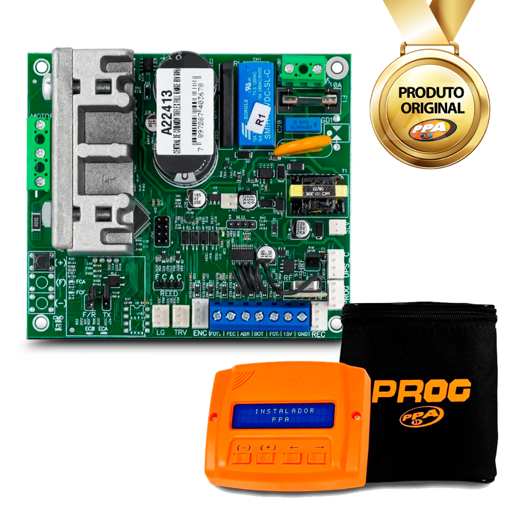 Placa Eletrônica Portão Triflex Full Range Híbrida Bivolt + Programador PROG Ppa