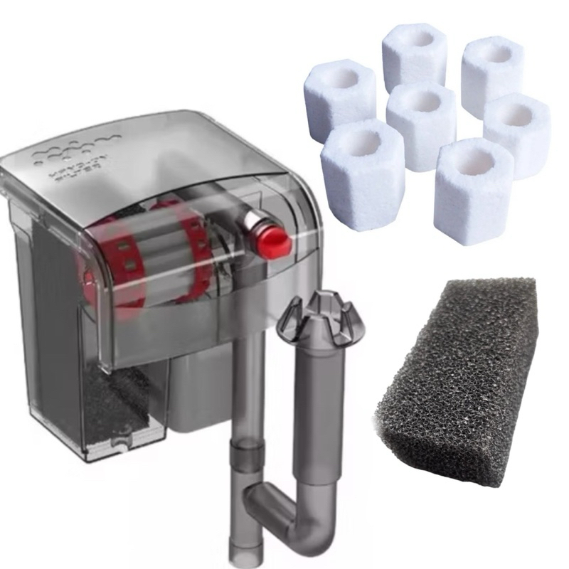 Kit Filtro externo AQUA-200 HF-200 p/ aquários até 40l cascata com Refil + Midia Biologica brinde