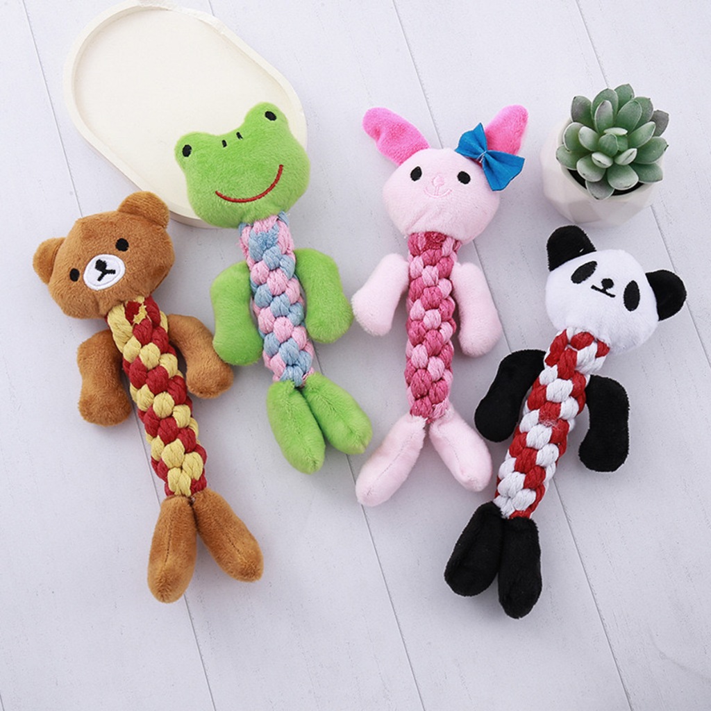 Brinquedo mordedor de pelúcia com corda para cachorros Pets Cães de estimação QC-6096