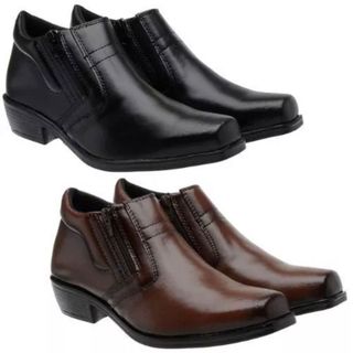Kit 2 Pares de Bota Coturno Masculina Social Moderna De Couro Legitimo Macio Costurado Com Zíper Ajustável
