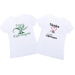 Kit 2 Camisa Camiseta T-shirt Feminina Baby Look Profissão Tecnico Em Enfermagem