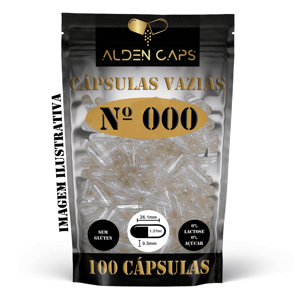 100 Cápsulas Vazias de Gelatina Nº 000 (1.400mg)