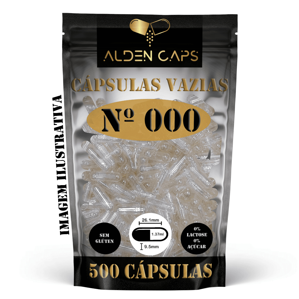 500 Cápsulas Vazias de Gelatina Nº 000 (1.400mg)