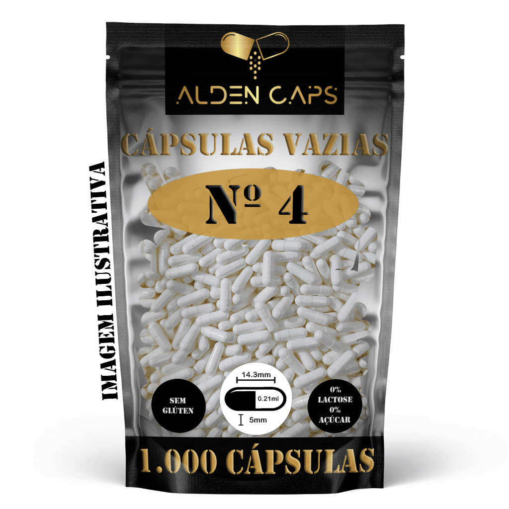 1.000 Cápsulas Vazias de Gelatina Branca Nº 4 (100mg) em Oferta na Shopee