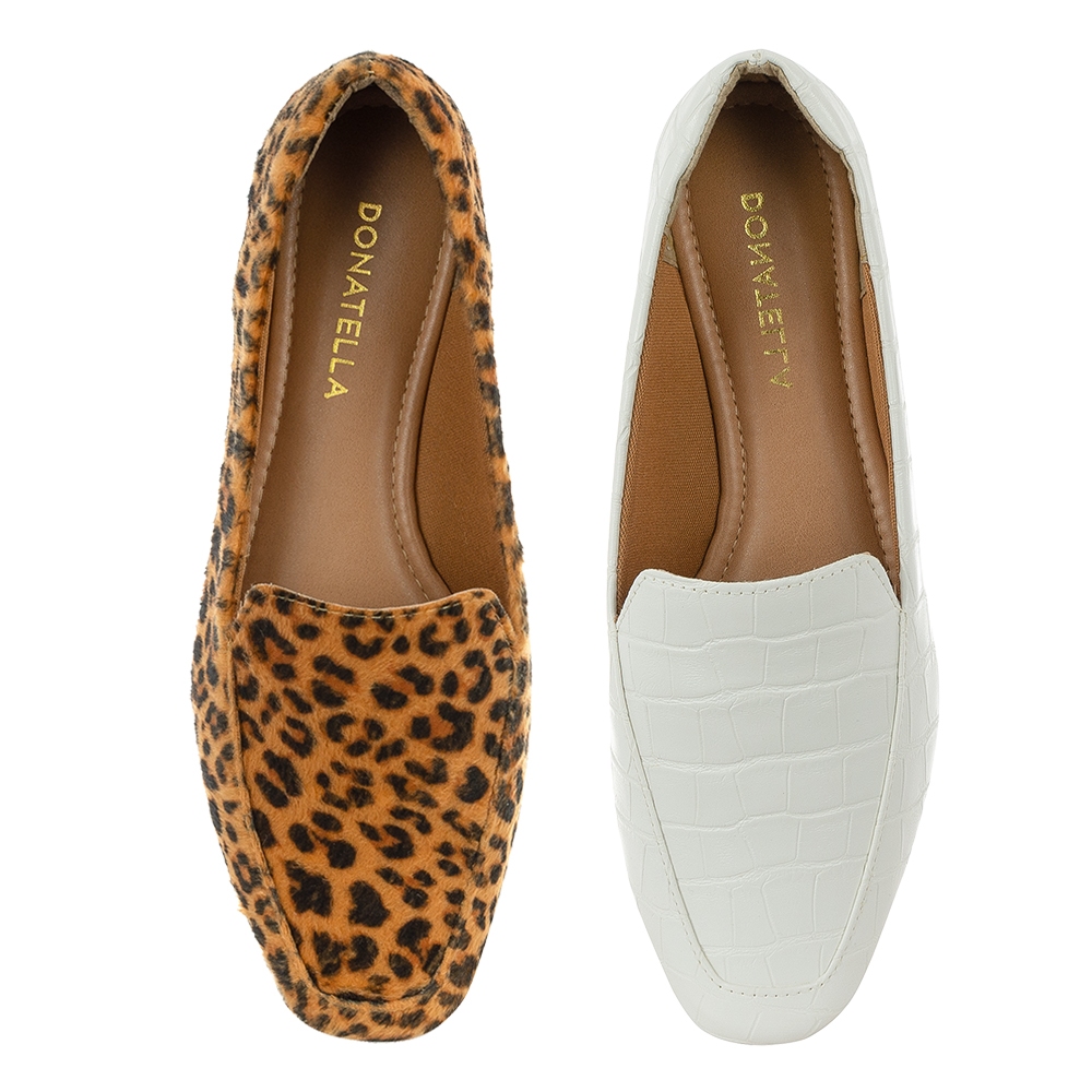 Kit 2 Pares Sapato Mocassim Feminino Donatella Shoes Classico Camurça Novo Macio Trabalho Dia a Dia