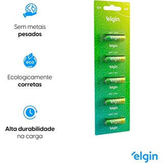 Bateria Alcalina 27A 12v Elgin Blister C/ 5 Un. em Oferta na Shopee
