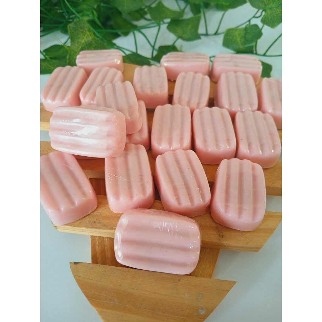 KIT 20 UNIDADES MINI BARRINHA SABONETE ARTESANAL ARGILA ROSA PARA LEMBRANCINHA OU MIMO