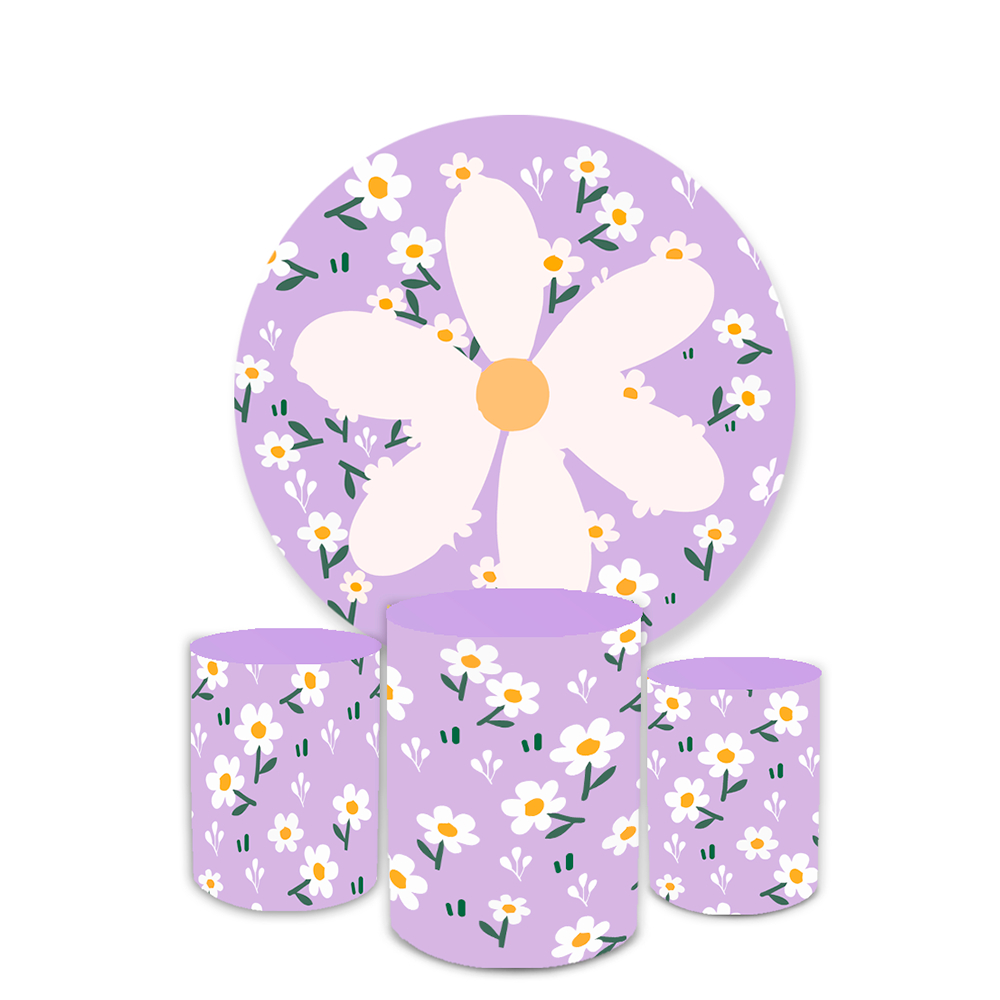 Kit Festa Capa Painel Redondo + Trio Capas de Cilindro Sublimados Tema Flores Decorativo em Oferta na Shopee