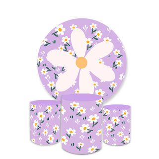 Kit Festa Capa Painel Redondo + Trio Capas de Cilindro Sublimados Tema Flores Decorativo em Oferta na Shopee