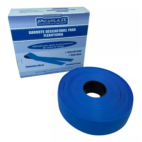 Garrote Caixa C/ 25 Tiras De 46cm Cada - Livre De Latex Vacuplast em Oferta na Shopee