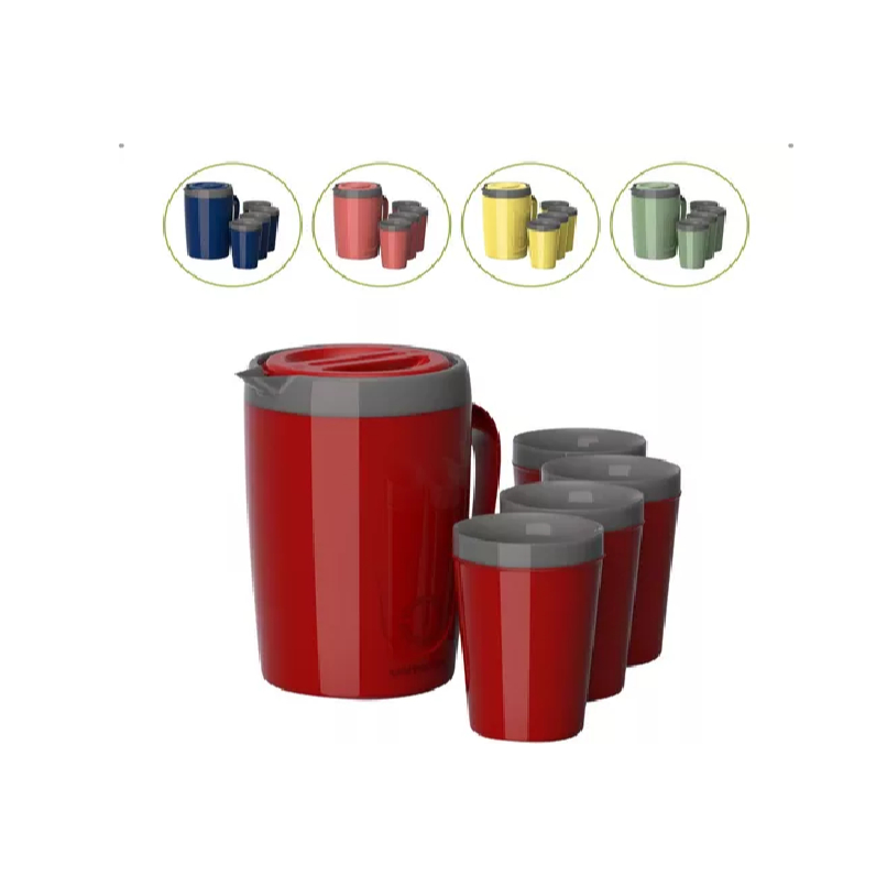 Kit Jarra Térmica 2l Caribe Copos Térmicos Água Suco Chá em Oferta na Shopee