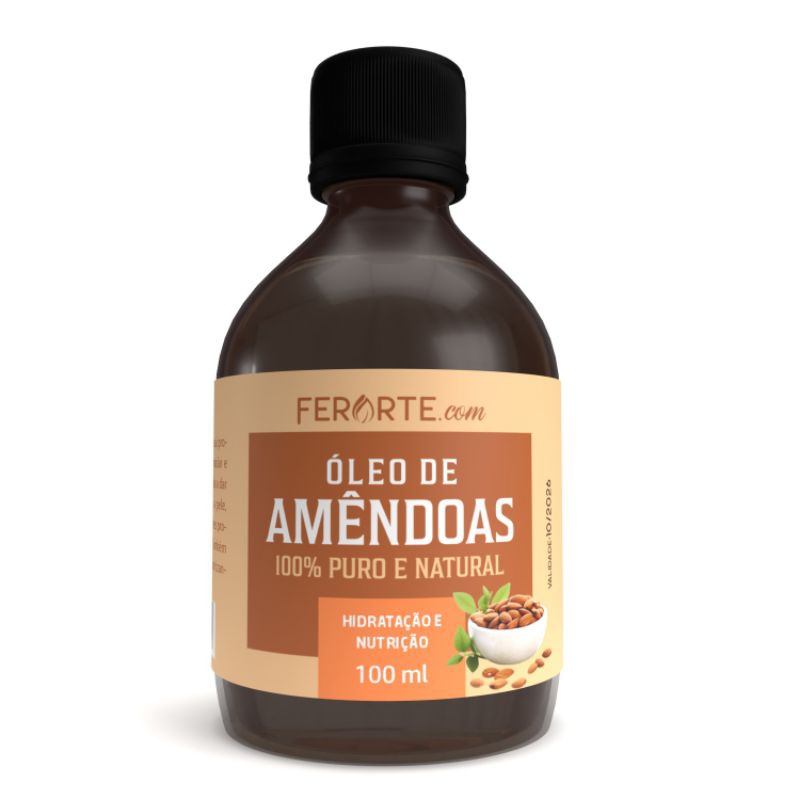 Óleo de Amêndoas Ferarte 100% puro extração natural 100ml estrias, hidratante, hidratação capilar em Oferta na Shopee