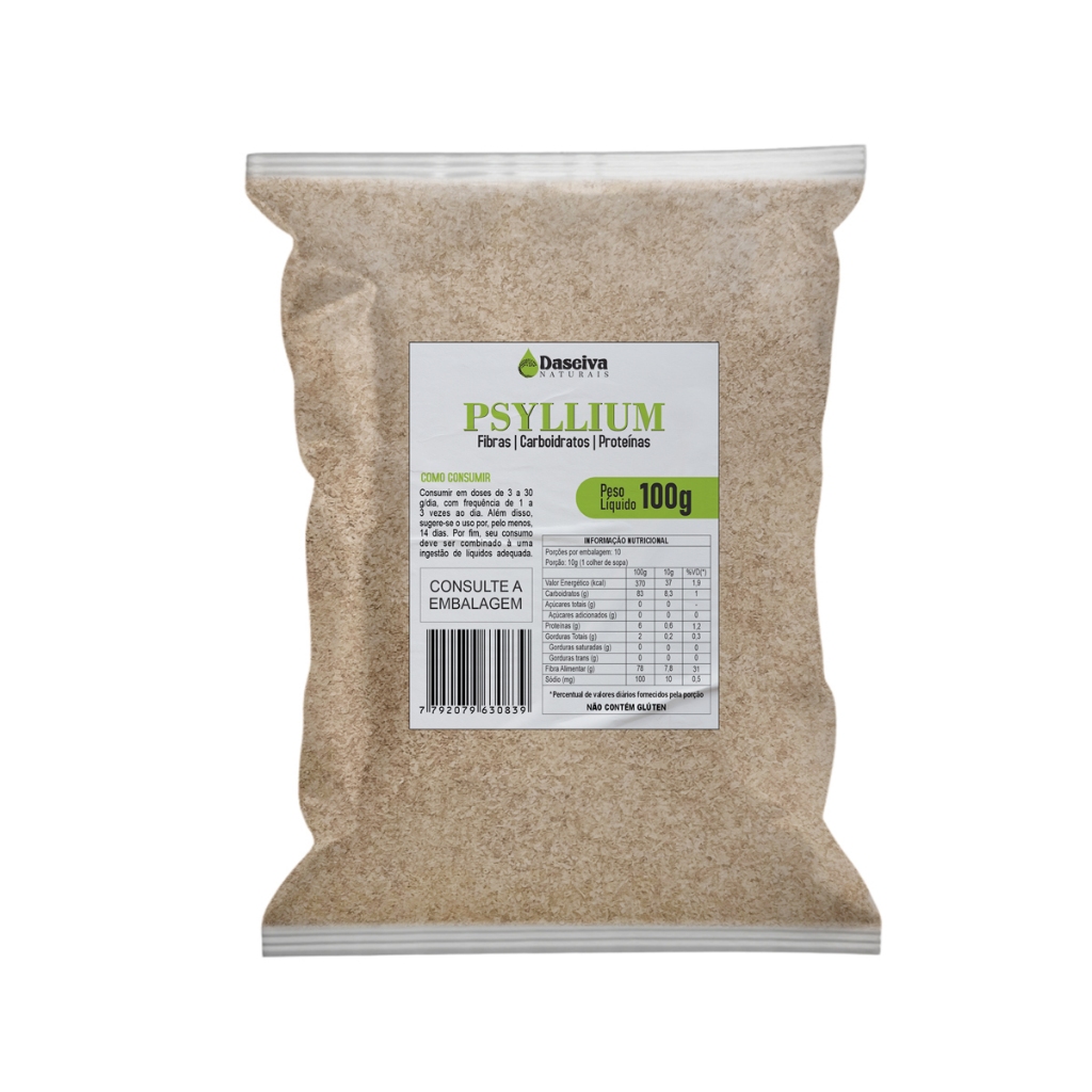 Psyllium Husk em pó 100g - Psilium Puro